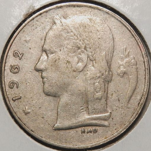 Belgium-1-Franc,-1962.-With-Date-Doubling